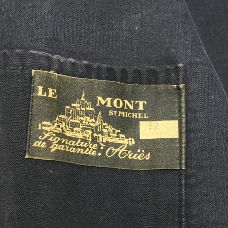 40-50s Le Mont St Michel Black Moleskin Jacket Size52