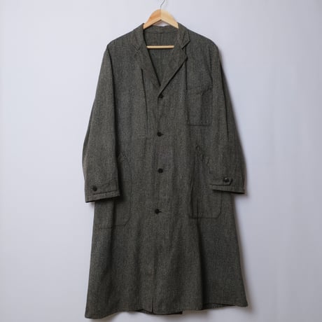 40-50s French Vintage Au Morinel Black Chambray Atelier Coat