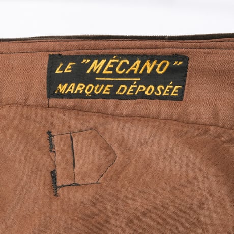 30-40s France Vintage LE MECANO Dark Brown Corduroy Trousers