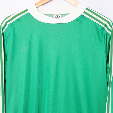 70-80s Vintage adidas Ventex Game Shirt Green × White (Made in France)