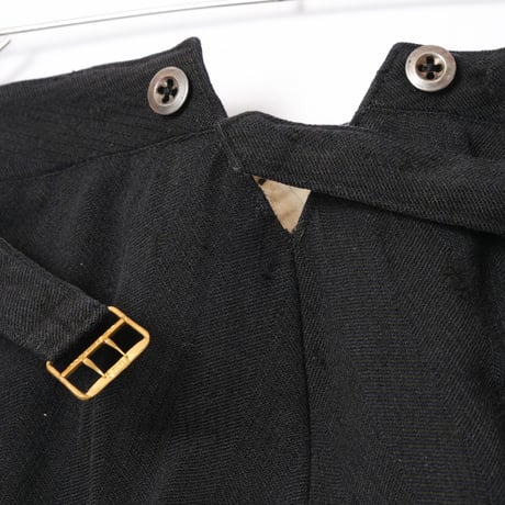 30-40s France Vintage Wool Black Trousers