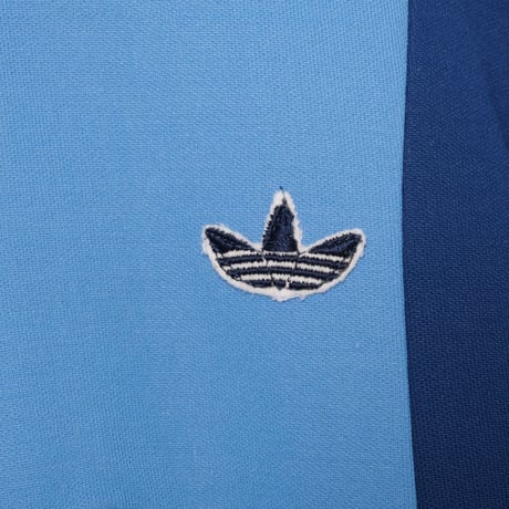70-80s Vintage adidas Half Zip Pullover Light Blue × Navy