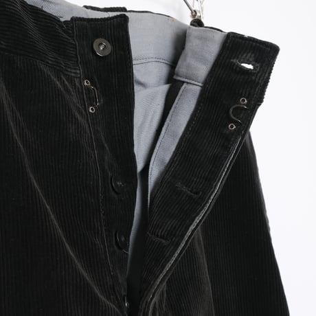 40-50s France Vintage Le Chamonix Black Corduroy Trousers Dead Stock