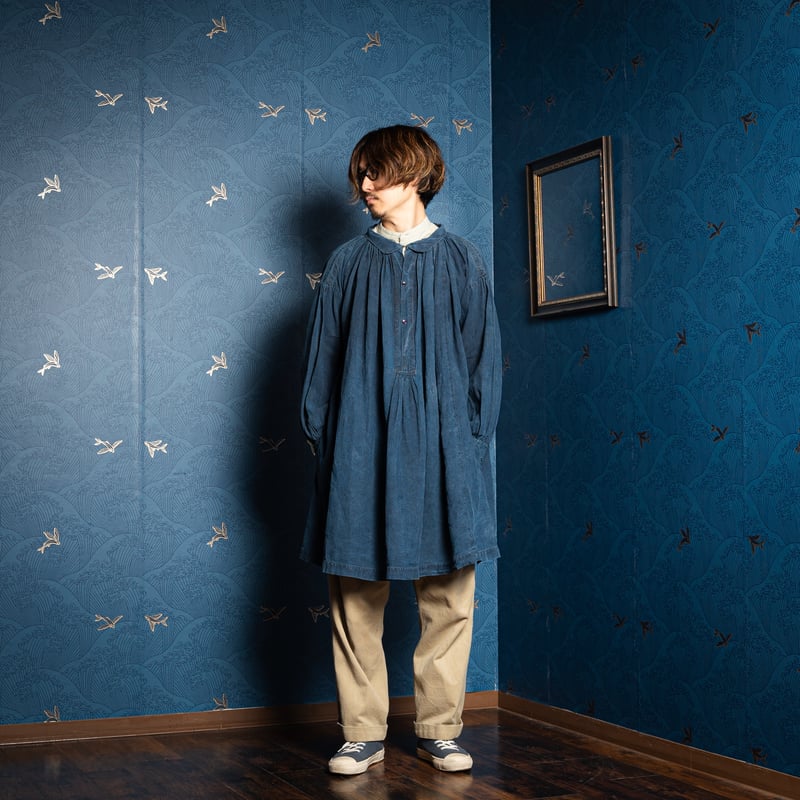 30s France Antique Indigo linen Biaude | Ugla