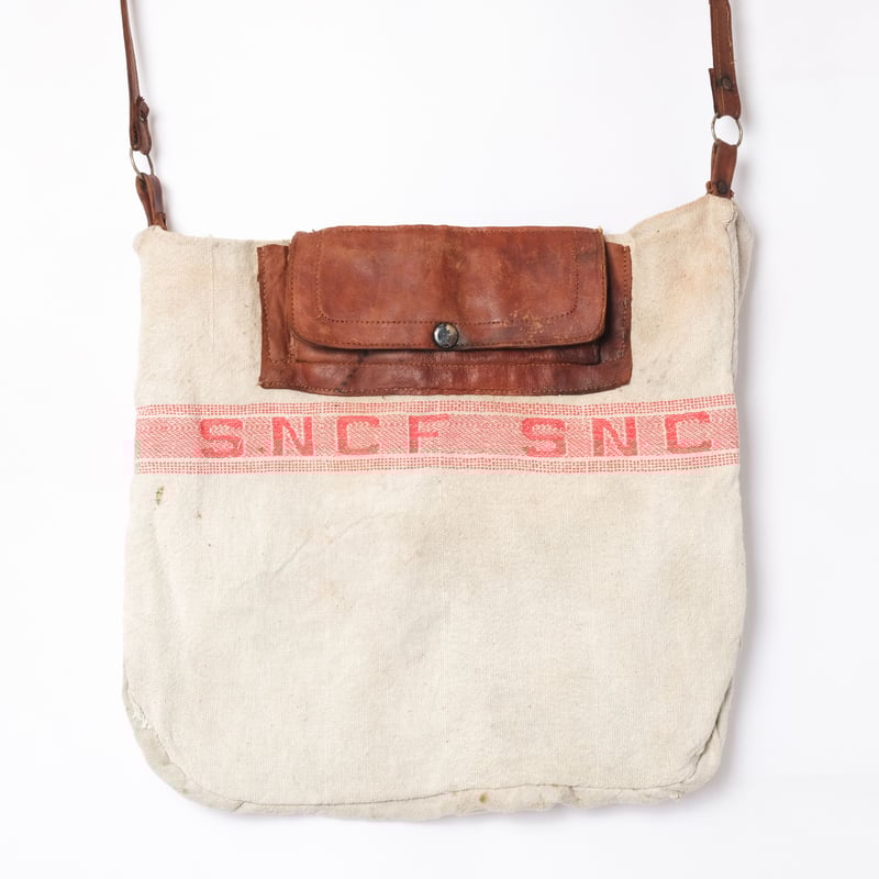 60s French Vintage SNCF Linen Sacoche | Ugla パン