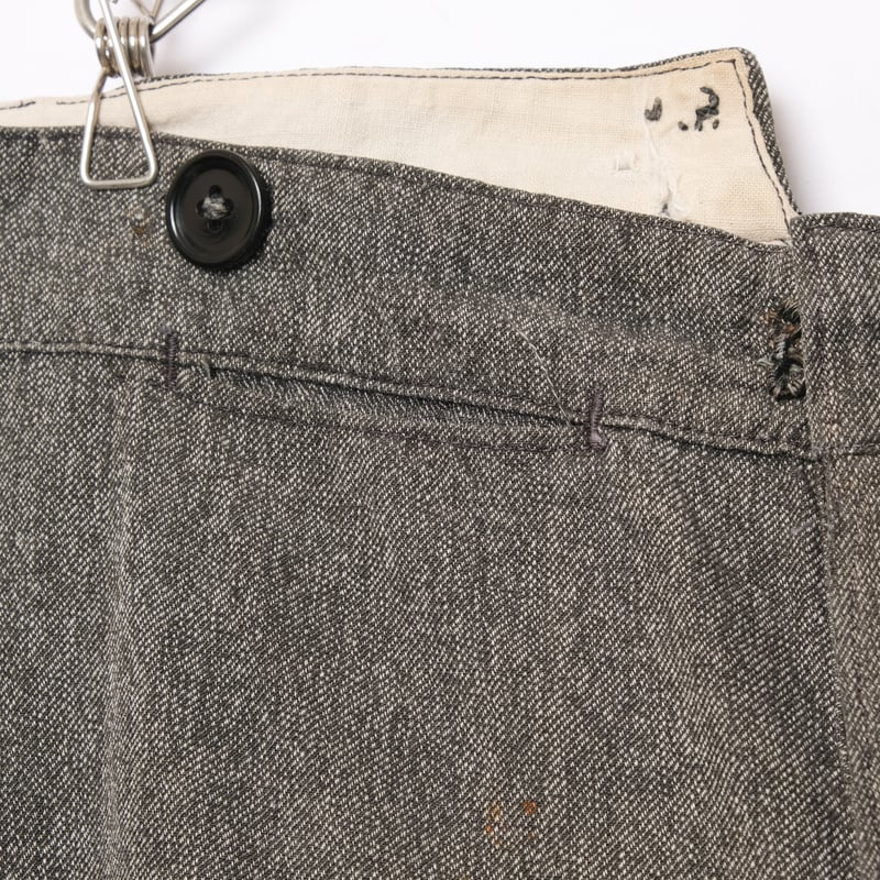 30-40s French Vintage Black Chambray Trousers