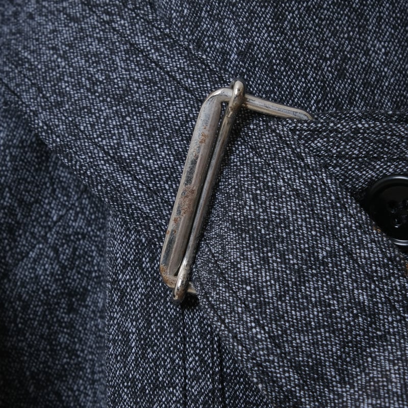 sakusaku　 メティス　ブラックシャンブレーコート　デッドストック 古着 Deadstock!! 40-50s マチ付 フラポケ 100%コットン