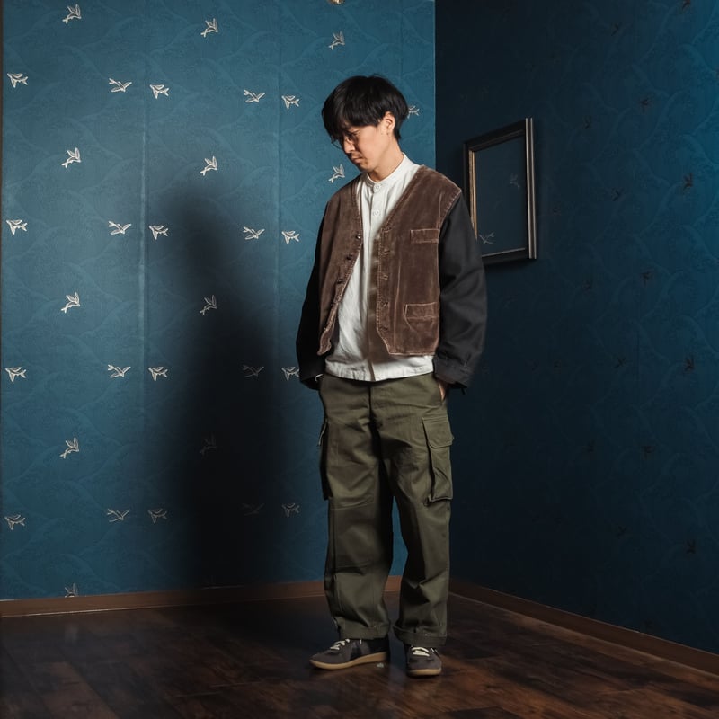 60s-70s Le laboureur Corduroy×Black Moleskin Gi 60s-70s Le laboureur Corduroy×Black Moleskin Gi