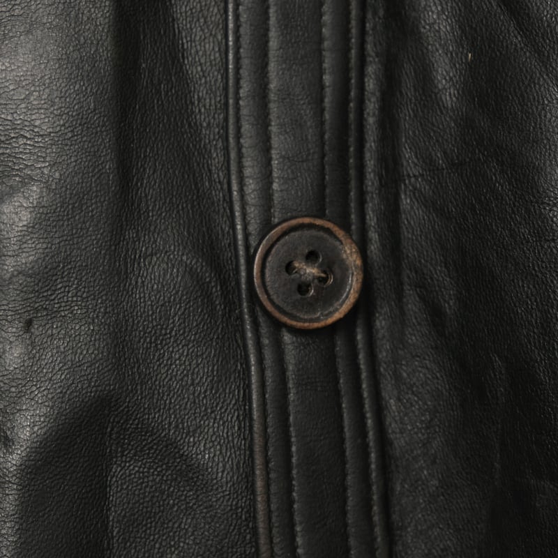 30s-40s French Vintage Leather Jacket Wool Coll