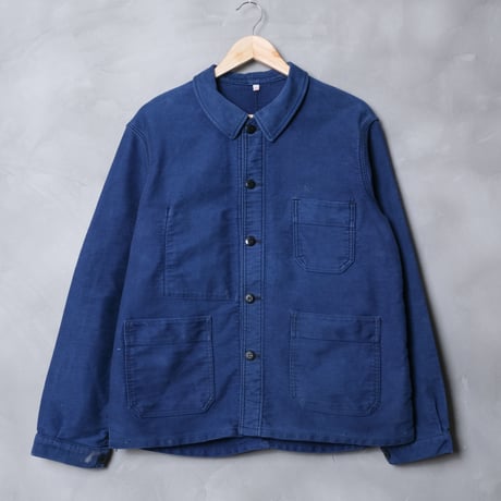 50-60s Le Mont St Michel Blue Moleskin Jacket