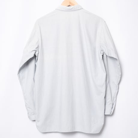 50s France Vintage Light Blue Gray Cotton Shirt