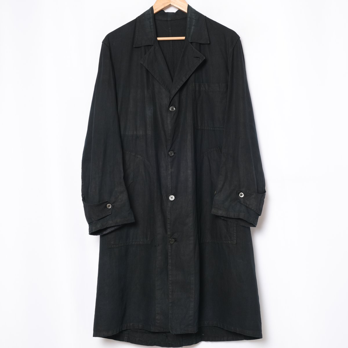 30-40s France Vintage Indigo Linen Maquignon Coat