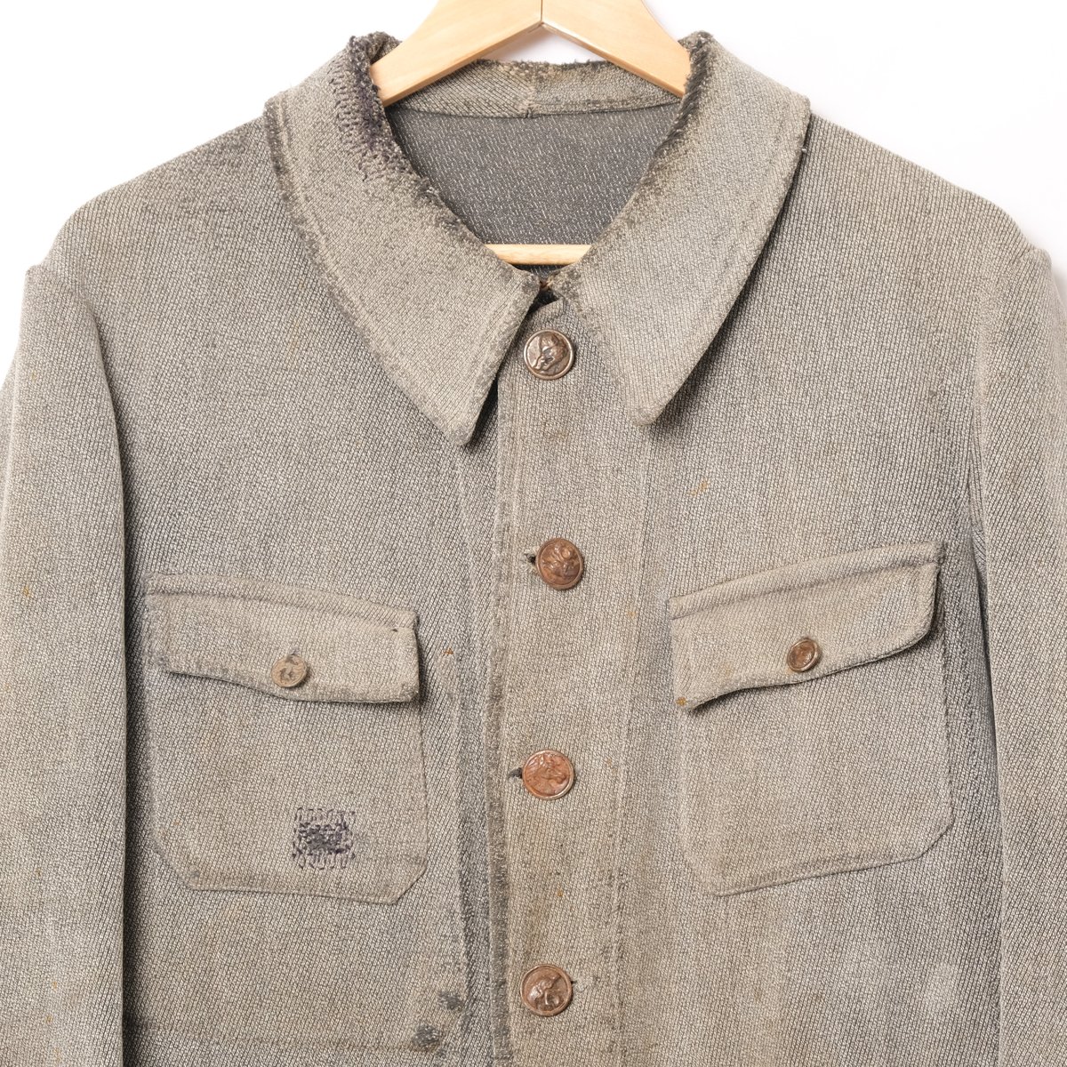 30s France Vintage Chambray Hunting Jacket | U 30s France Vintage Chambray Hunting Jacket | U