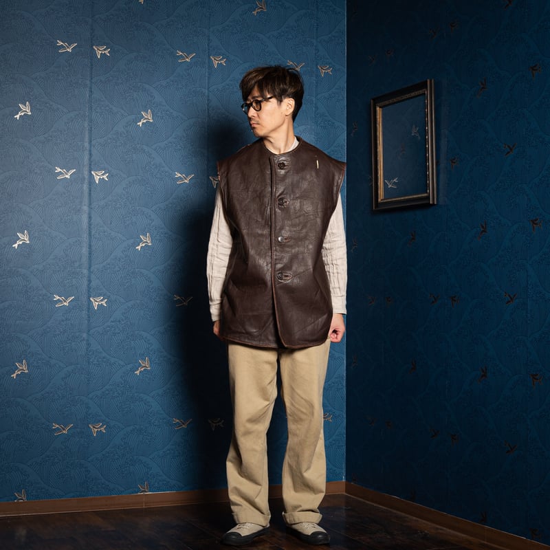 50s Dutch Army Leather Vest Size 2 | Ugla パンと古着と本 50s Dutch Army Leather Vest Size 2 | Ugla パンと古着と本
