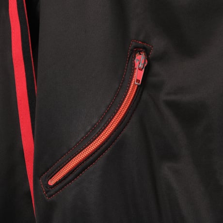 70-80s Vintage adidas Track Jacket Curve Pocket  Black × Red Small