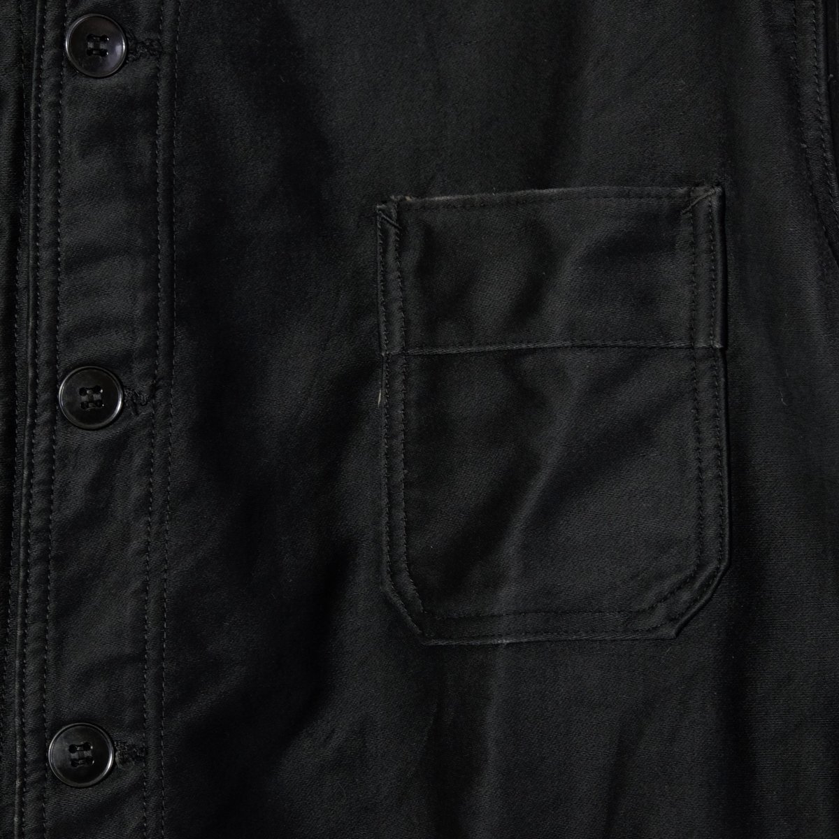 50s-60s Adolphe Lafont Black Moleskin Jacket Si