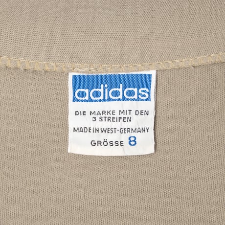 70s Vintage adidas GEORG SCHWAHN Button Jacket Dark Beige (Made in West Germany)