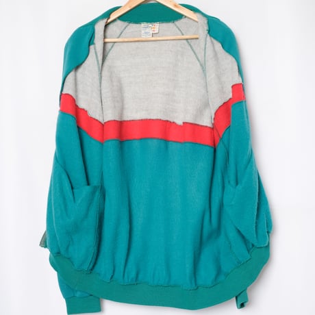 80s Vintage adidas Ventex Sweat Jacket Grey × Green  (Made in France)