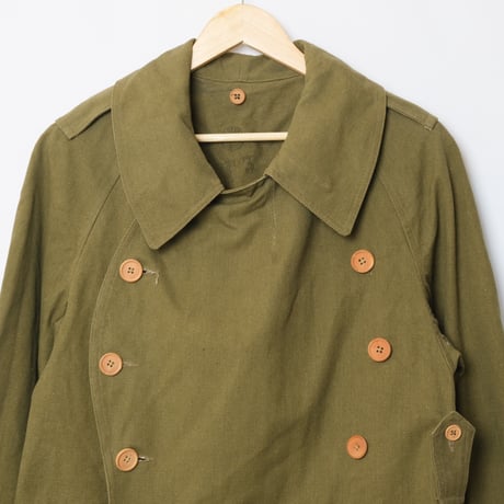 French Army M38 Motorcycle Coat 2nd  Wood Button Size 3 Dead Stock