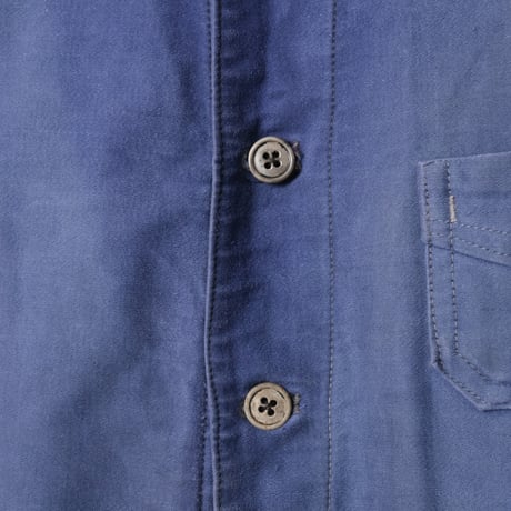40s France Vintage Paul Passant Blue Moleskin Work Jacket