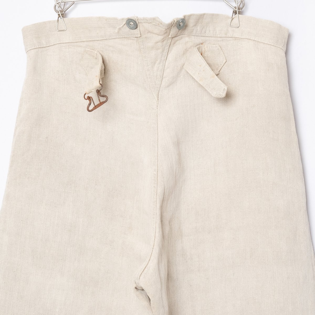 20s French Army Linen HBT Bourgeron Metal Butt 20s French Army Linen HBT Bourgeron Metal Butt