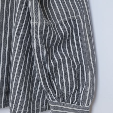 ‐1920s French Antique Stripe Cotton farmers Blouse