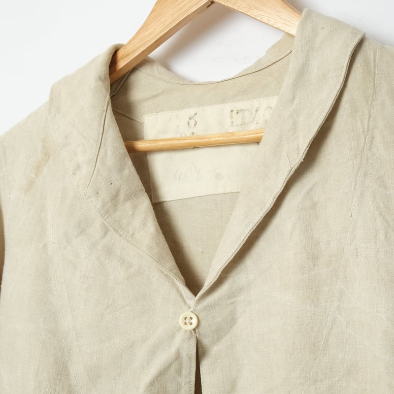 30s Marine Nationales Shawl collar Linen Smock 30s Marine Nationales Shawl collar Linen Smock