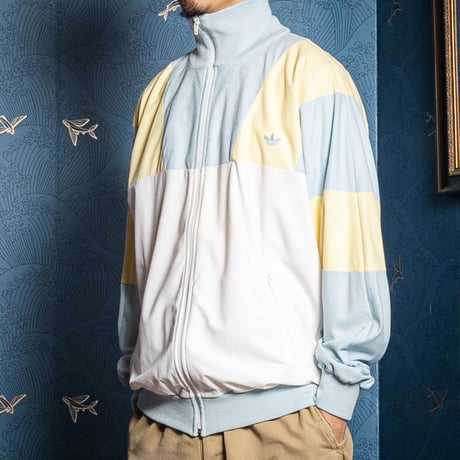80s Vintage adidas ATP Track Jacket  White × Light Gray × Custard (Made in West Germany)