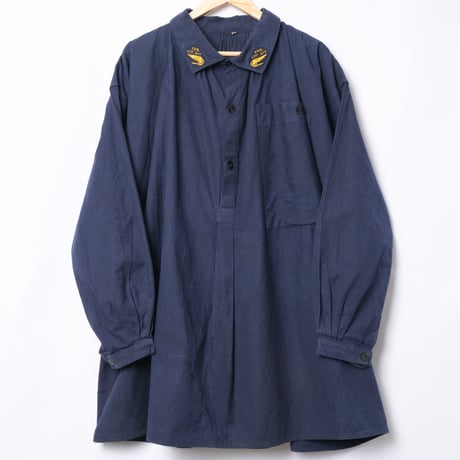 40-50s Swiss Vintage SBB.CFF.SFF Blue Cotton Linen Smock