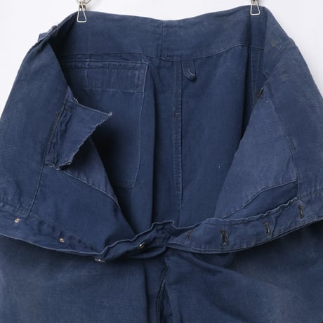 German Army LuftWaffe Blue Cotton Linen Mechanic Trousers