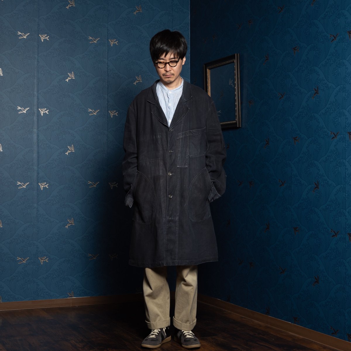 20s 30s 40s フランス　アンティークリネン　コート　アトリエ　ダスター 20s 30s 40s フランス アンティークリネン コート アトリエ