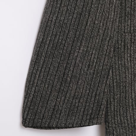 40s France Vintage Black Chambray Stripe Tailored Jacket Dead Stock