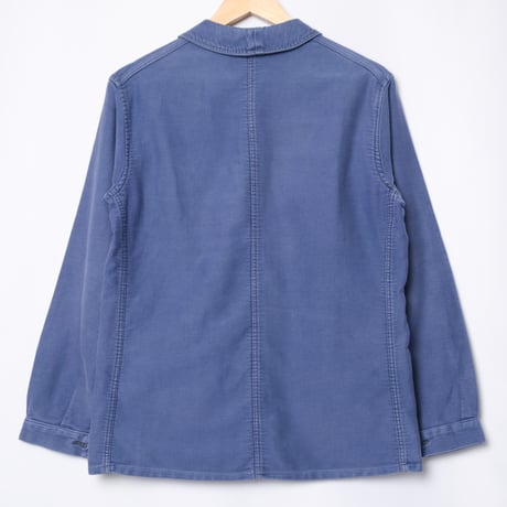 40-50s France Vintage Le Vauxois Blue Moleskin Work Jacket
