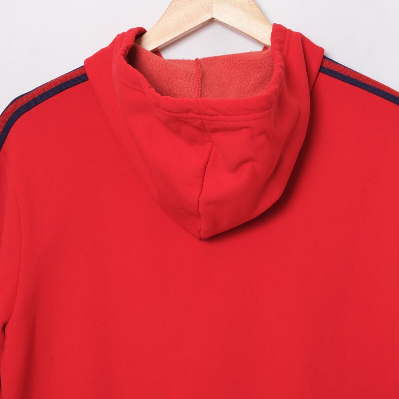 70-80s Vintage adidas Half Zip Hoodie Red (Made