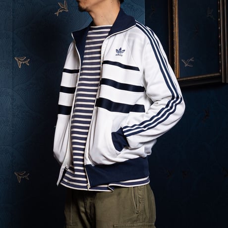70-80s Vintage adidas Ventex Track Jacket Model  First White×Navy (Made in France)