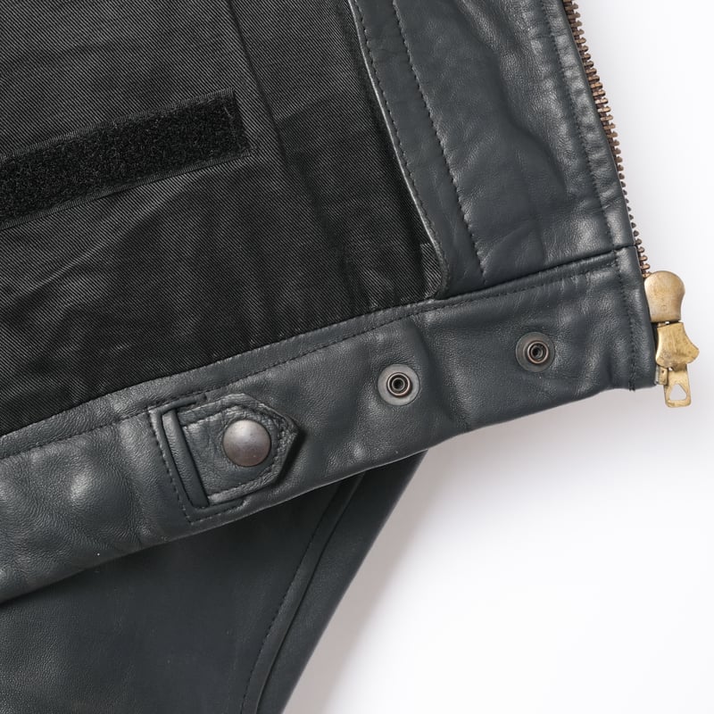 French Army Pilot Leather Jacket (Navy) Size100