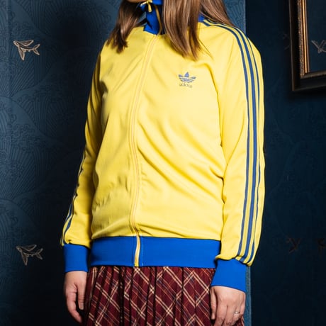 70s Vintage adidas Ventex Track Suits Yellow × Blue (Made in France) 162