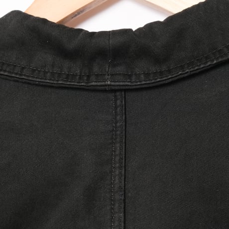 40-50s  France Vintage Le Mont St Vincent Black Moleskin Jacket 4 Buttons