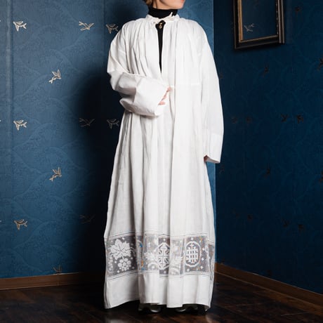 France Antique Linen Church Smock