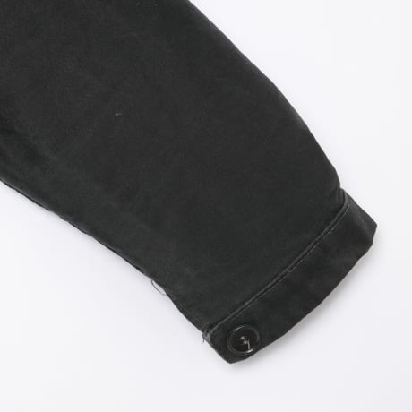 40-50s France Vintage Le Mont Sant Michel Black Moleskin Work Jacket Size 48