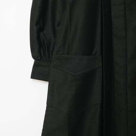 40-50s  Light Black Moleskin Work Dress Dead Stock