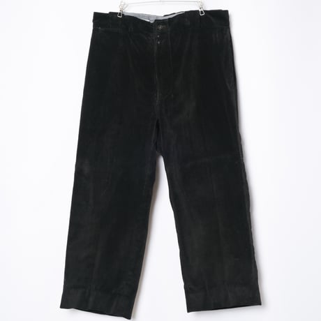 40-50s France Vintage Le Chamonix Black Corduroy Trousers Dead Stock