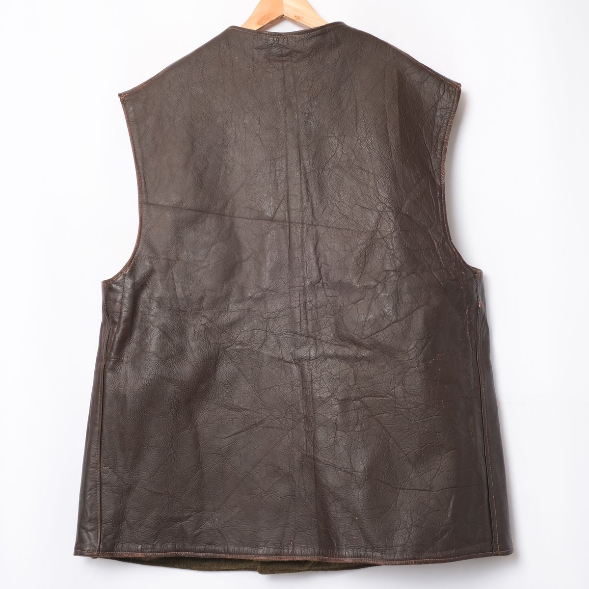50s Dutch Army Leather Vest Size 2 | Ugla パンと古着と本