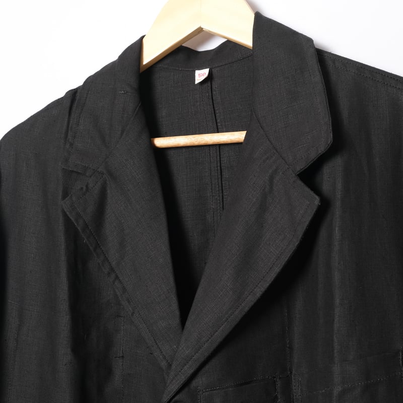 40s France Vintage Au Molinel Black Linen Maqui