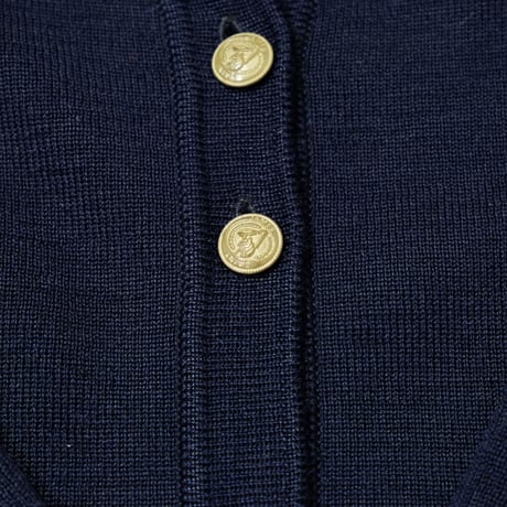 80s90s French Vintage Saint James wool Knit Cardigan  Navy