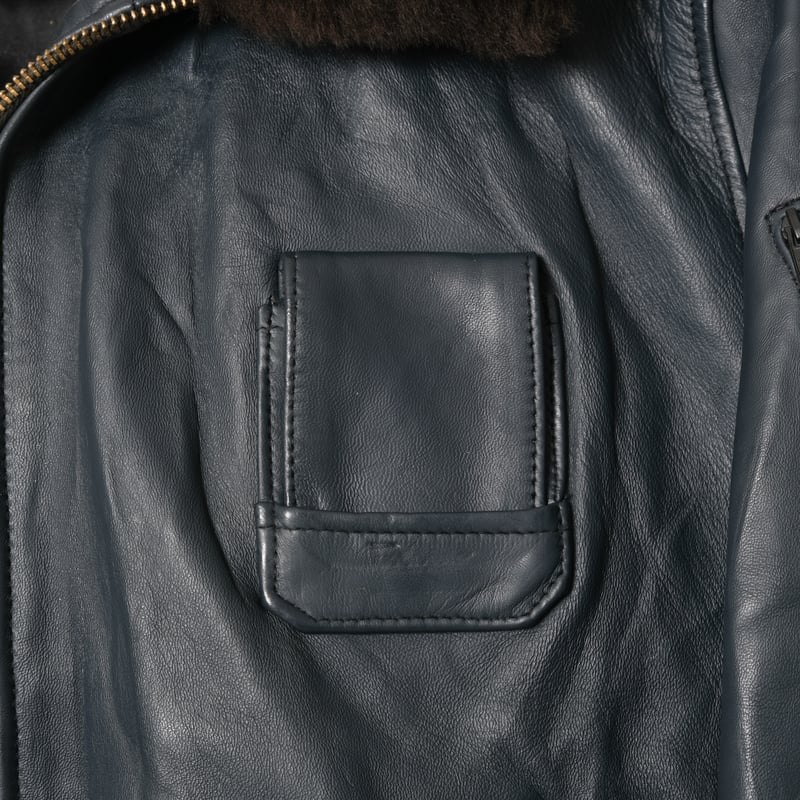 70s-80s French Army Pilot Leather Jacket Size 1