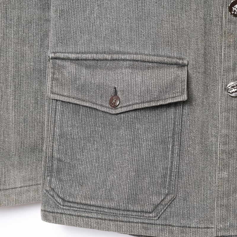 50-60s France Vintage KIDUR Gray Cotton Pique H