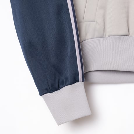 70-80s Vintage adidas Ventex Track Jacket Grey × Navy × Pale Yellow (Made in France)