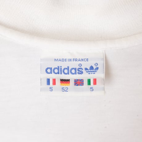 80s Vintage adidas Ventex Short Sleeve Polo Shirt White × Light Blue Green Line（Made in France）