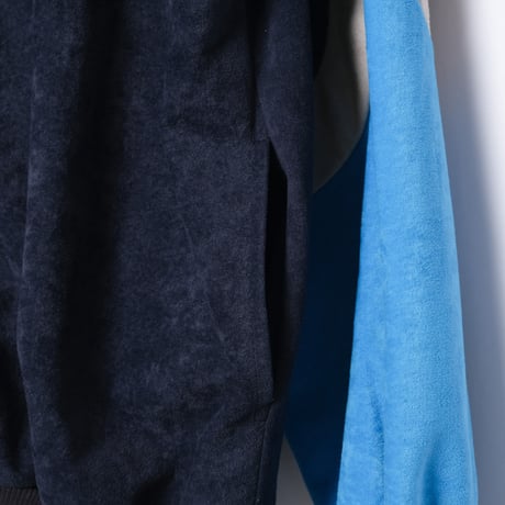 80s Vintage adidas Ventex Velours Track Jacket Navy × Gray × Light Blue (Made in France)